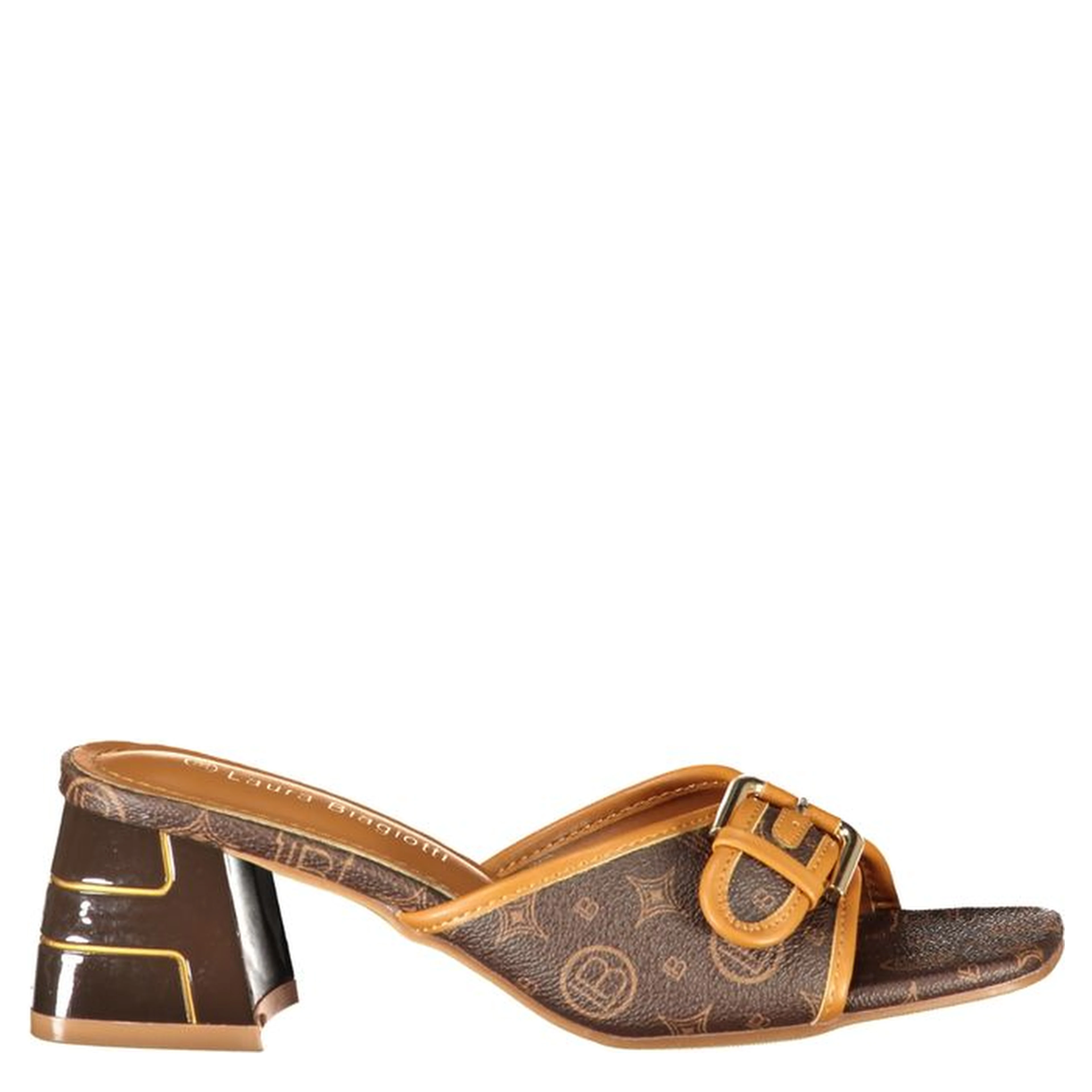 Brown Polyurethane Women Sandal