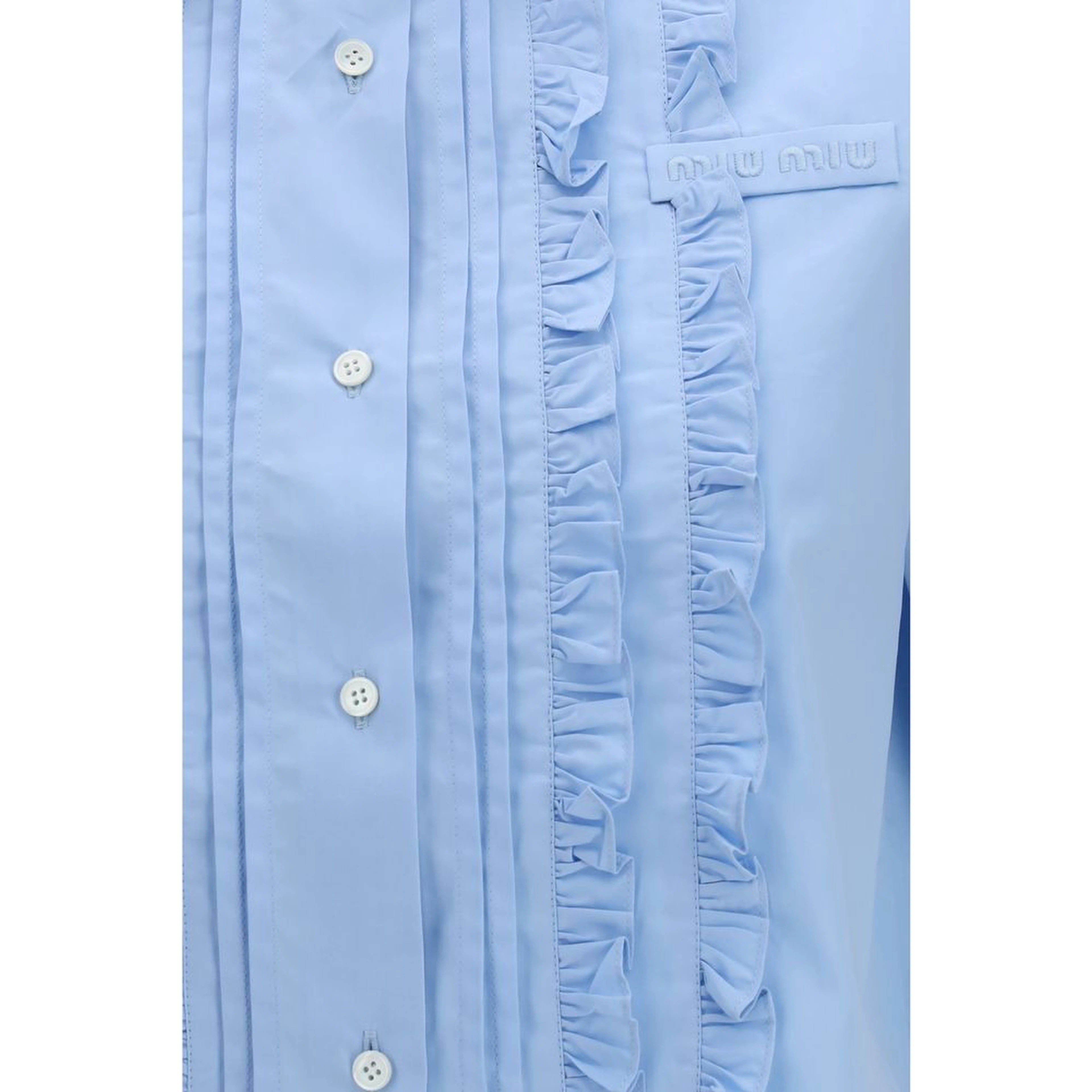 Blue Cotton Shortsleeve Shirt
