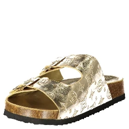 Gold Polyethylene Flat Sandals