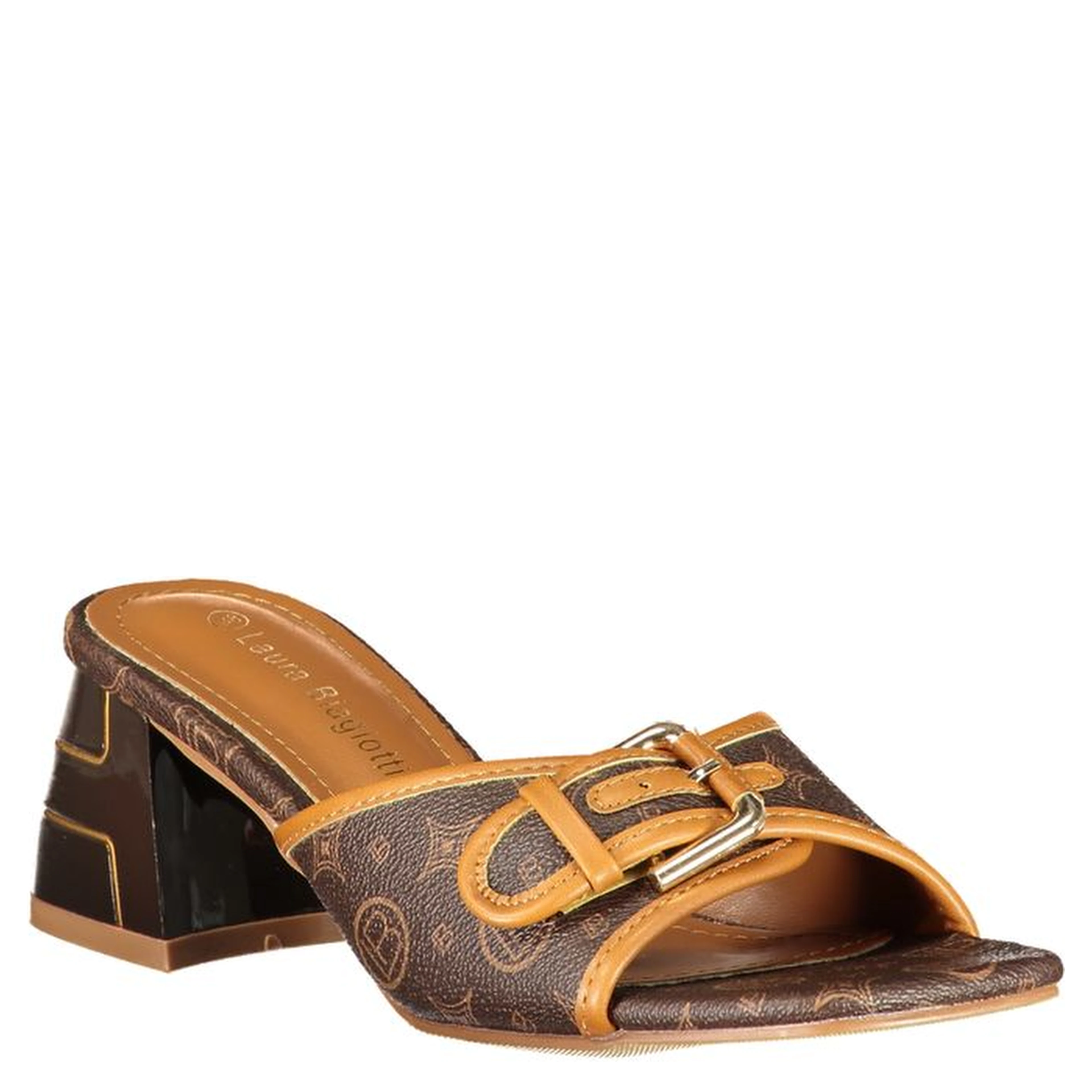 Brown Polyurethane Women Sandal