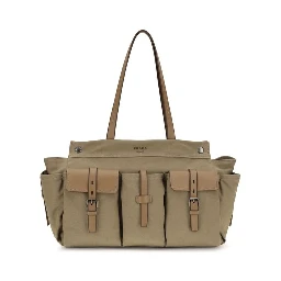 Bicolor Cotton Shoulder Bag