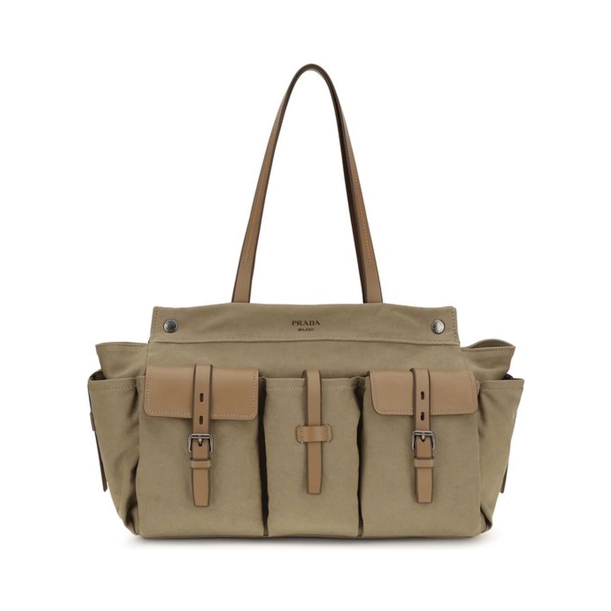 Bicolor Cotton Shoulder Bag