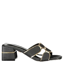 Black Polyethylene Platform Sandals
