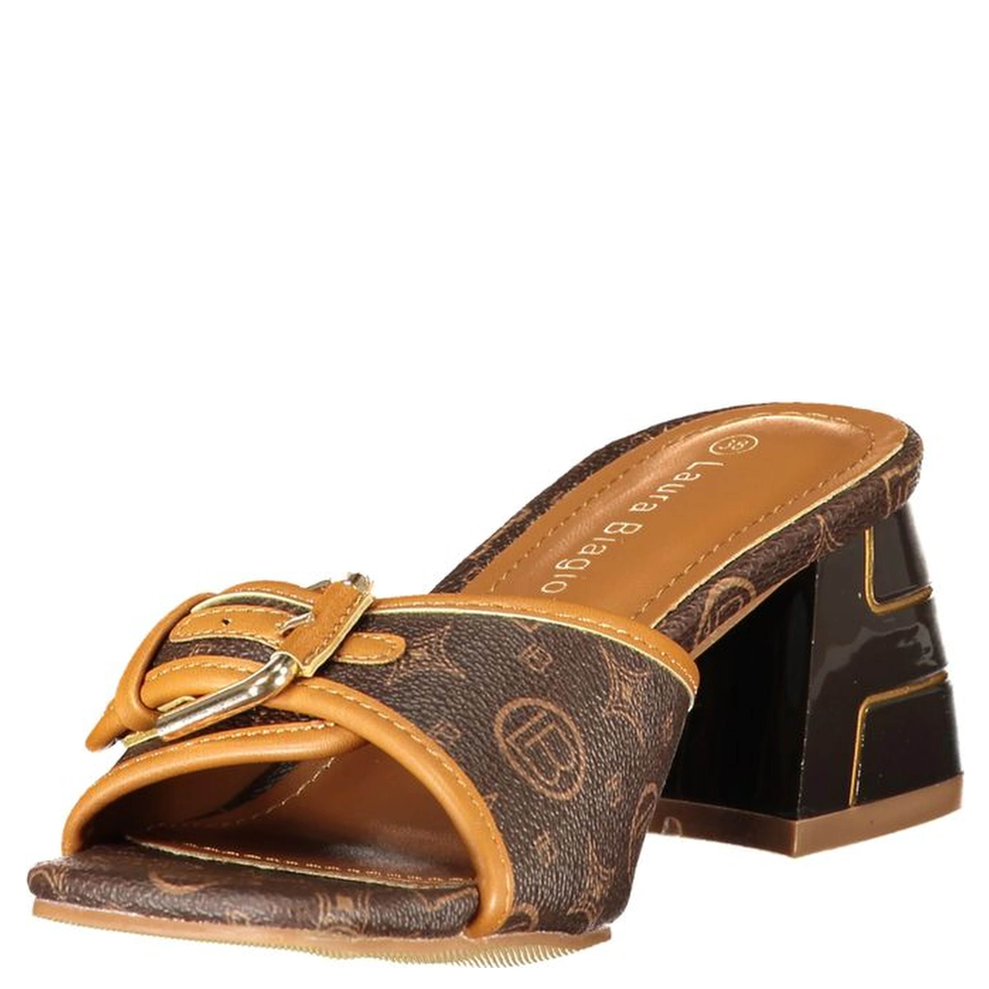 Brown Polyurethane Women Sandal