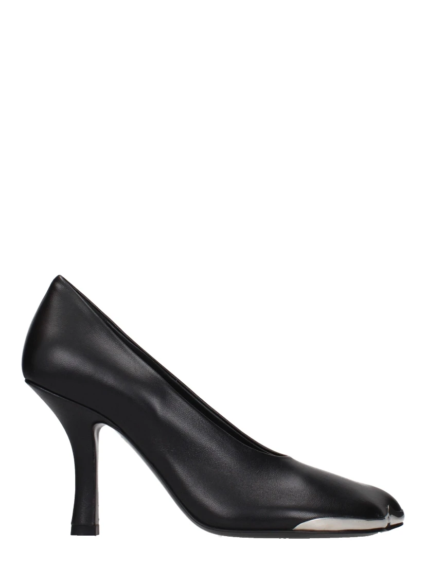 Black Leather High Heel Pumps