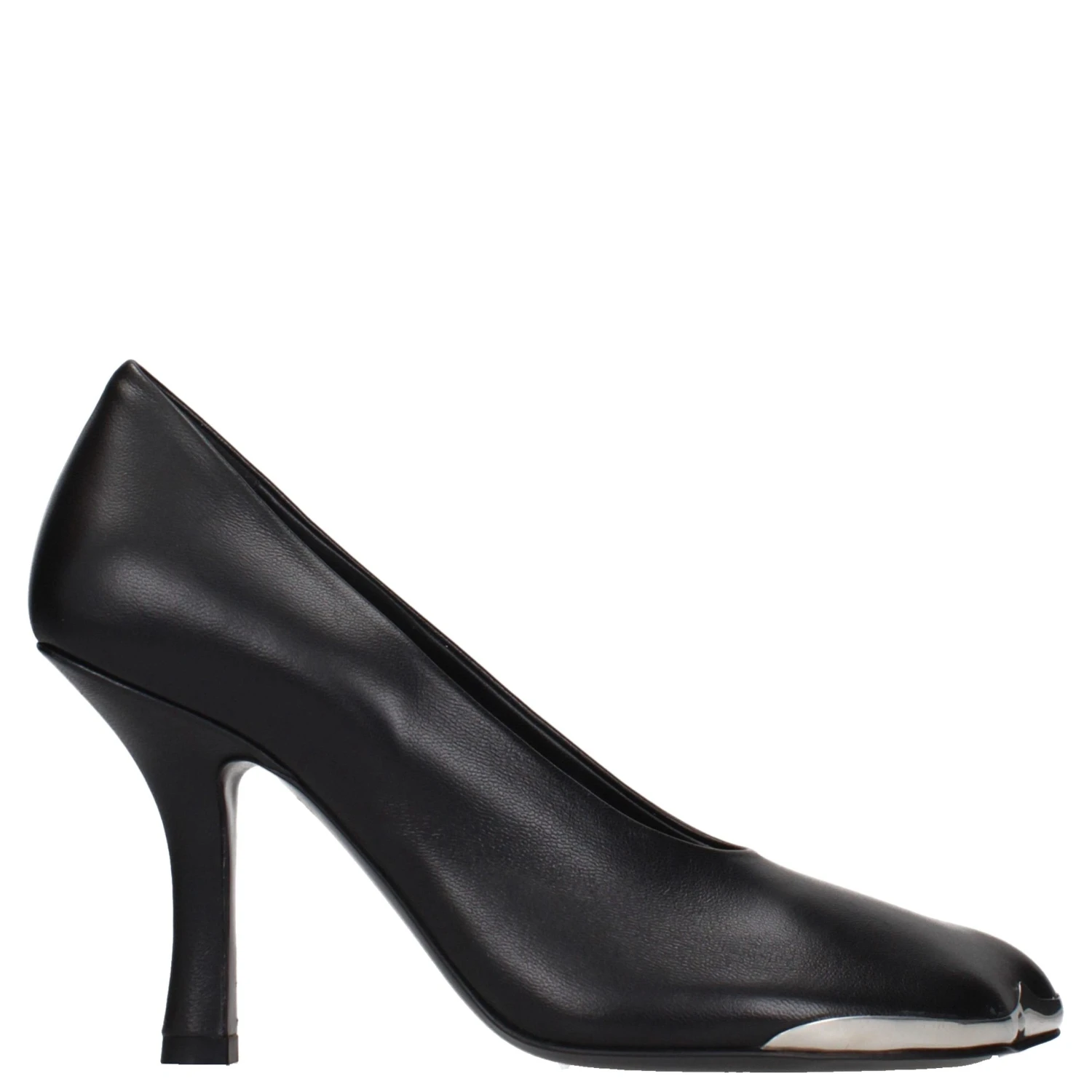 Black Leather High Heel Pumps