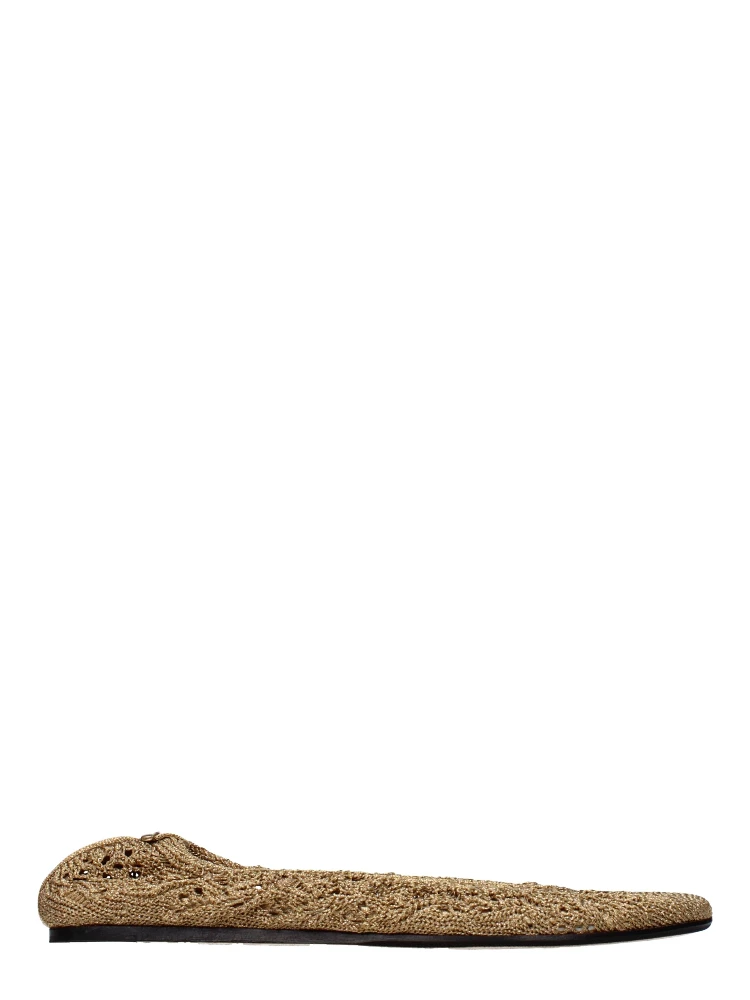 Gold Fabric Ballet Flats