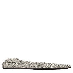 Gray Fabric Ballet Flats