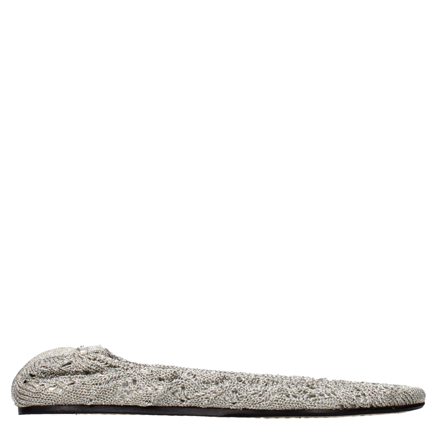 Gray Fabric Ballet Flats