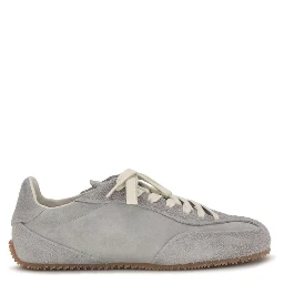 Gray Calf Leather Bos Taurus Low Top Sneakers