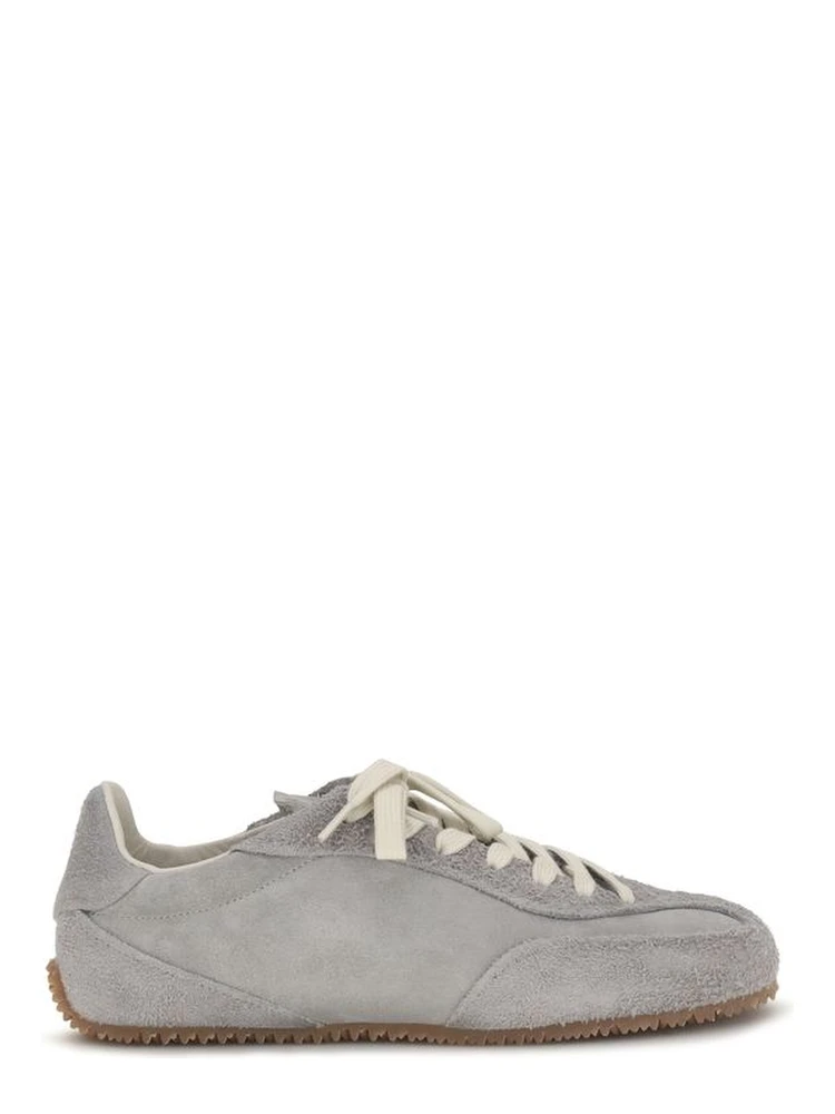 Gray Calf Leather Bos Taurus Low Top Sneakers
