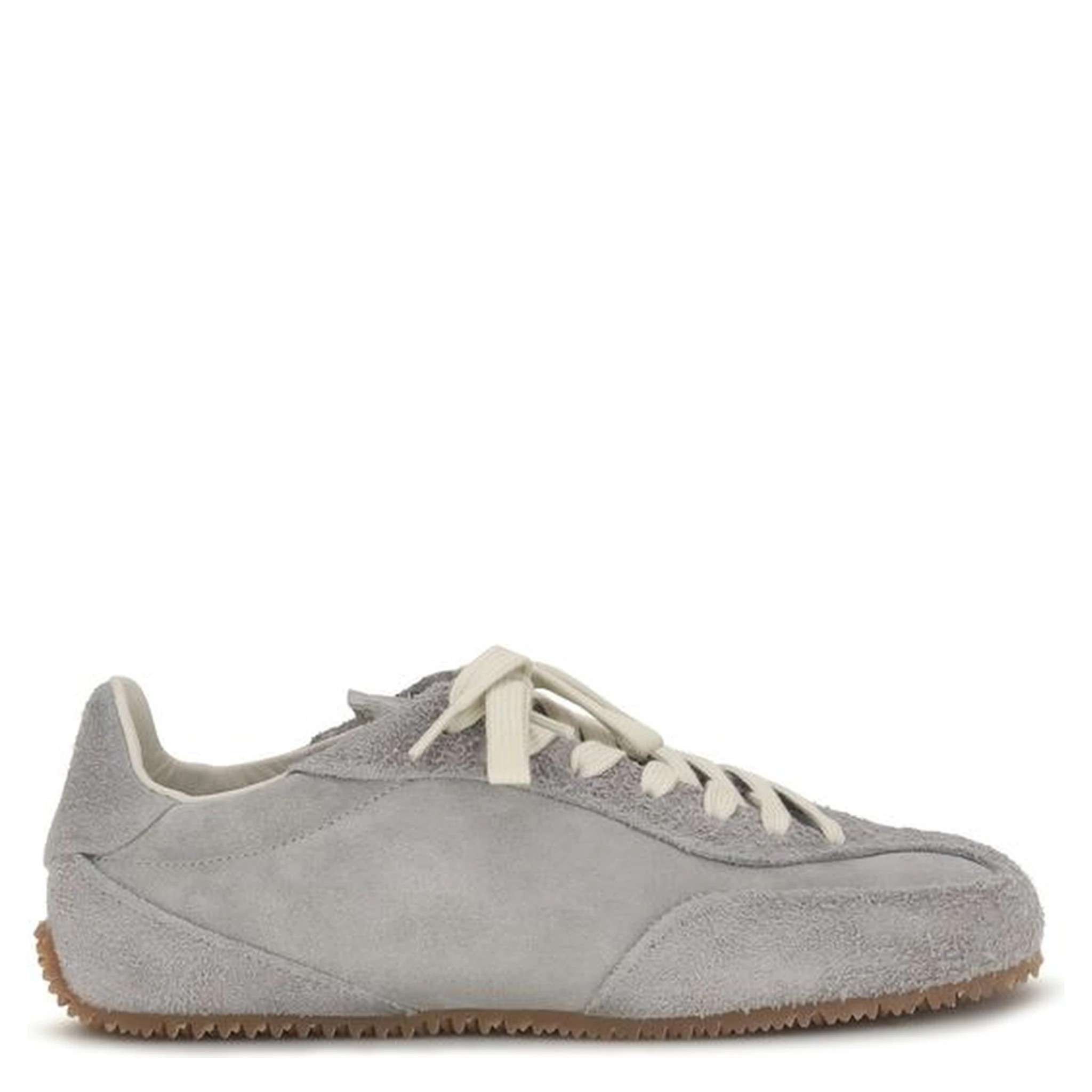 Gray Calf Leather Bos Taurus Low Top Sneakers