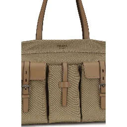 Bicolor Cotton Shoulder Bag