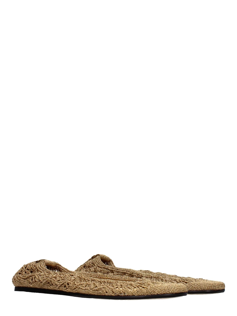 Gold Fabric Ballet Flats