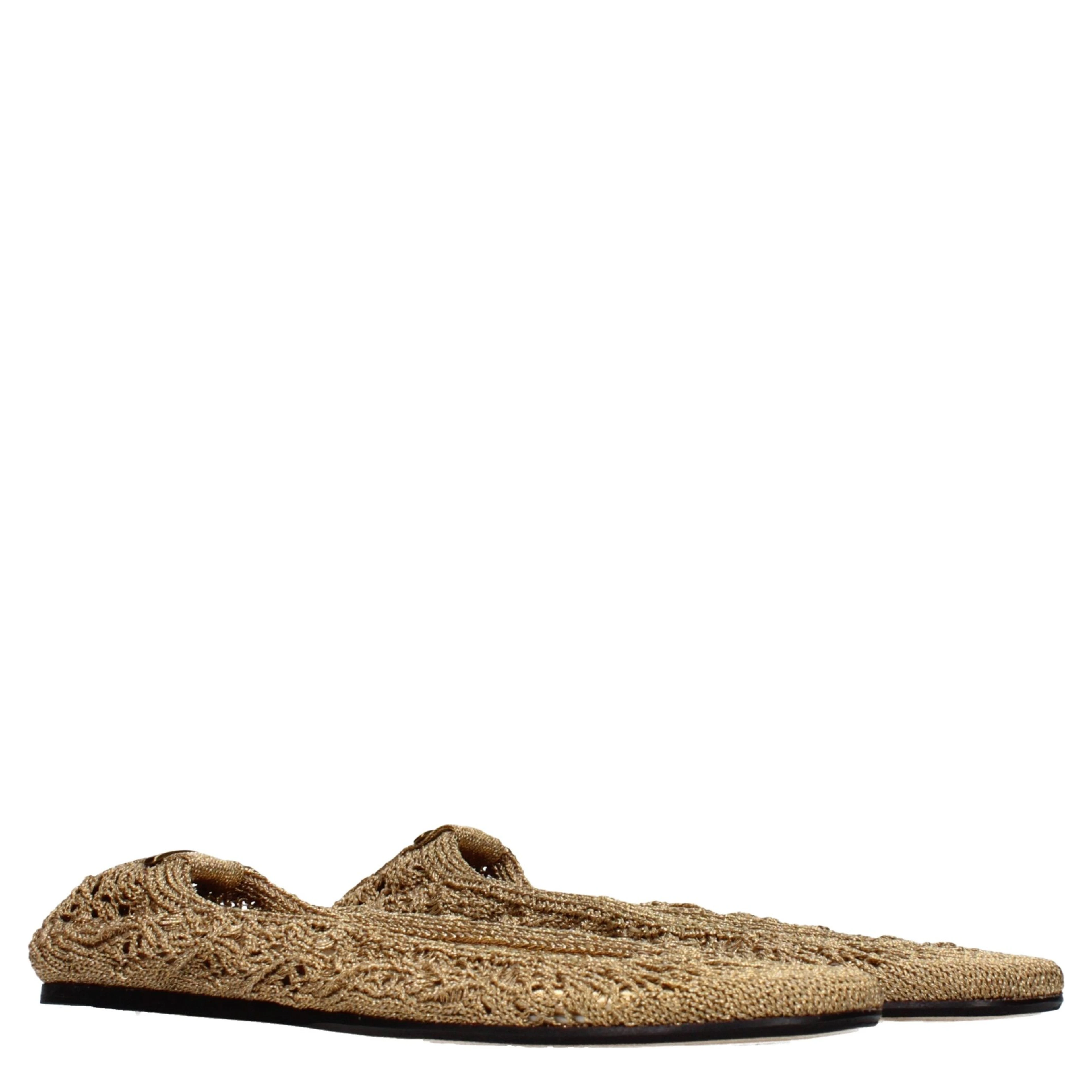 Gold Fabric Ballet Flats