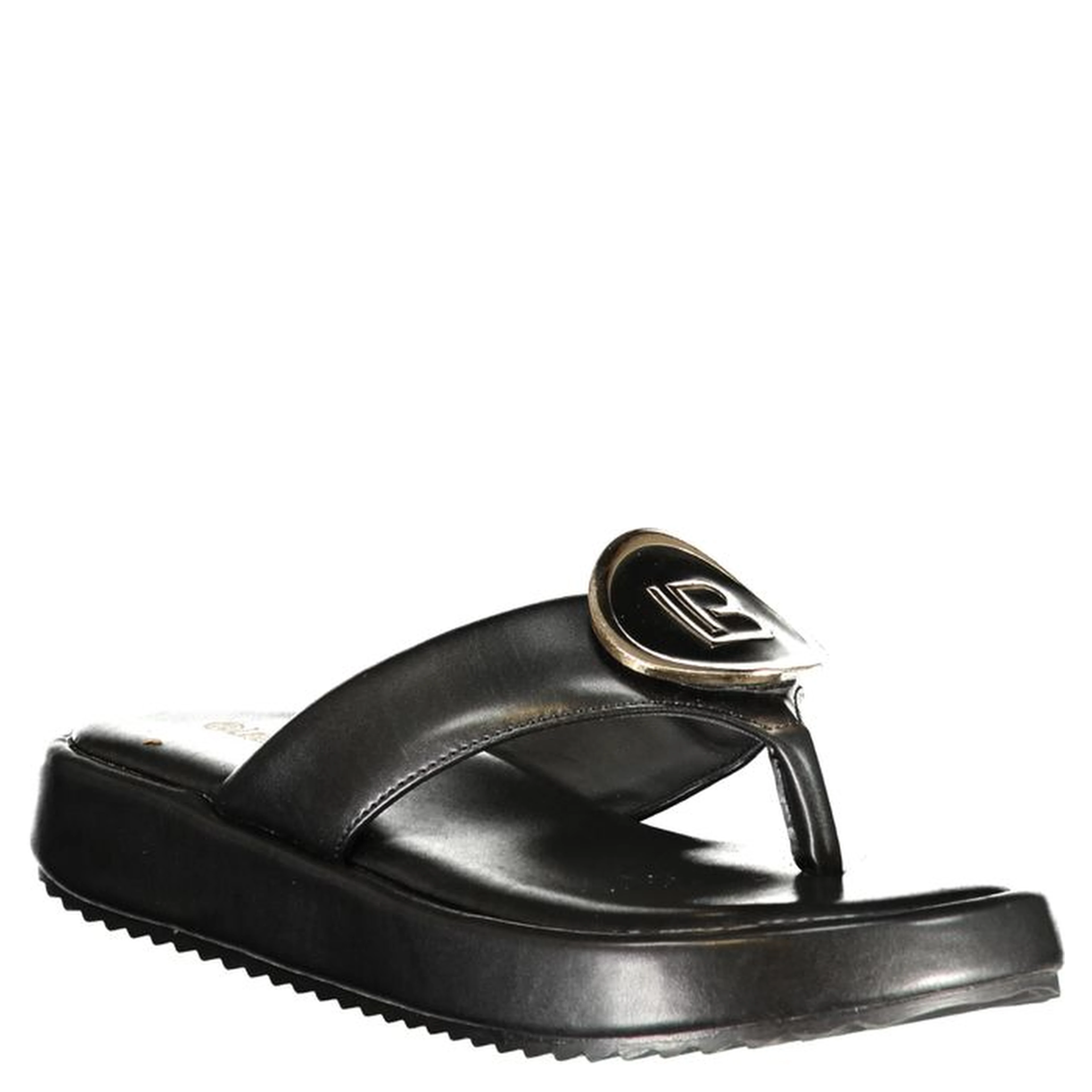 Black Polyurethane Women's Sandal