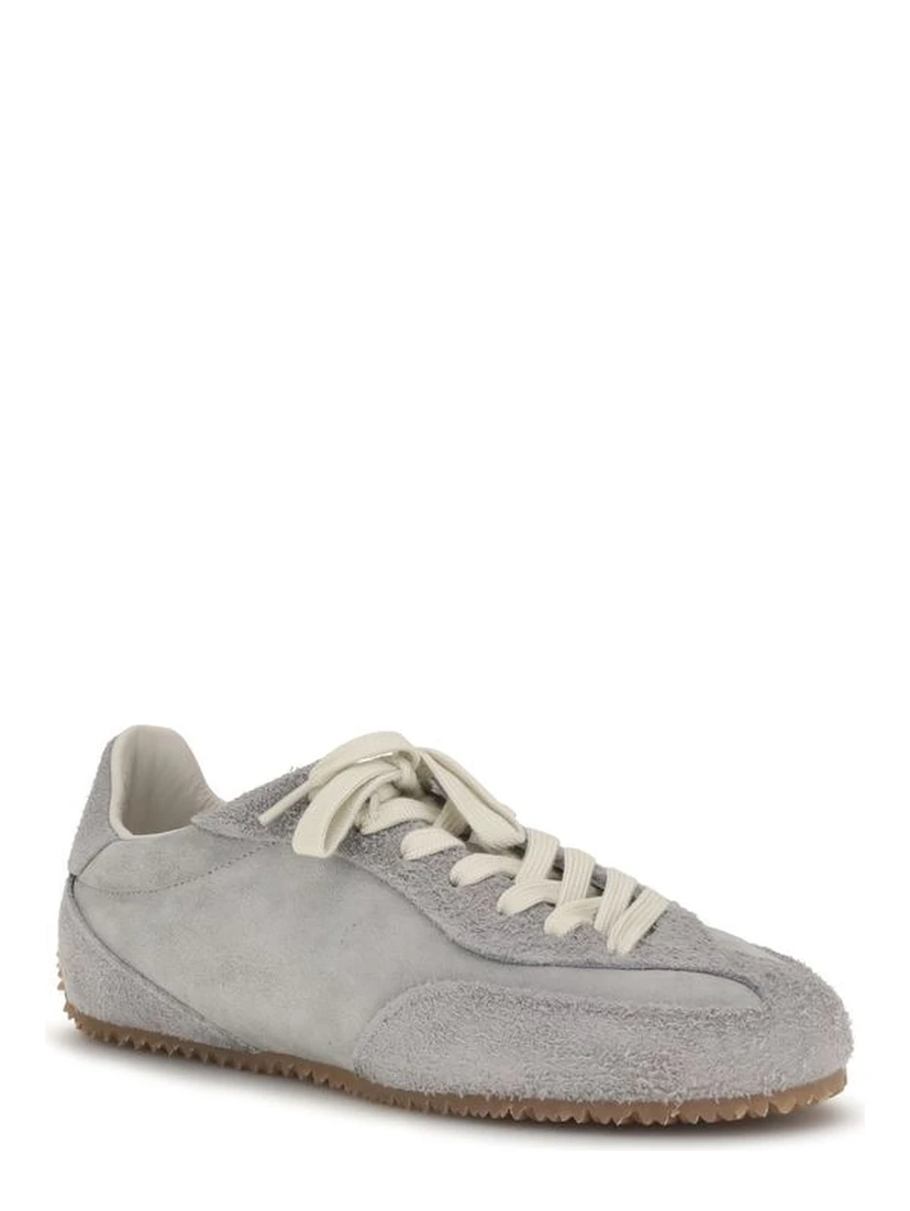 Gray Calf Leather Bos Taurus Low Top Sneakers