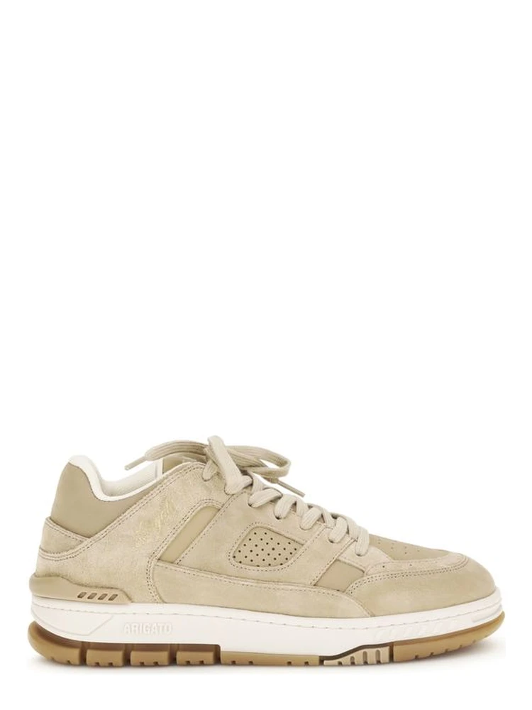 Beige Calf Leather Bos Taurus Athletic Sneakers