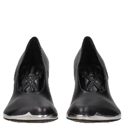 Black Leather High Heel Pumps
