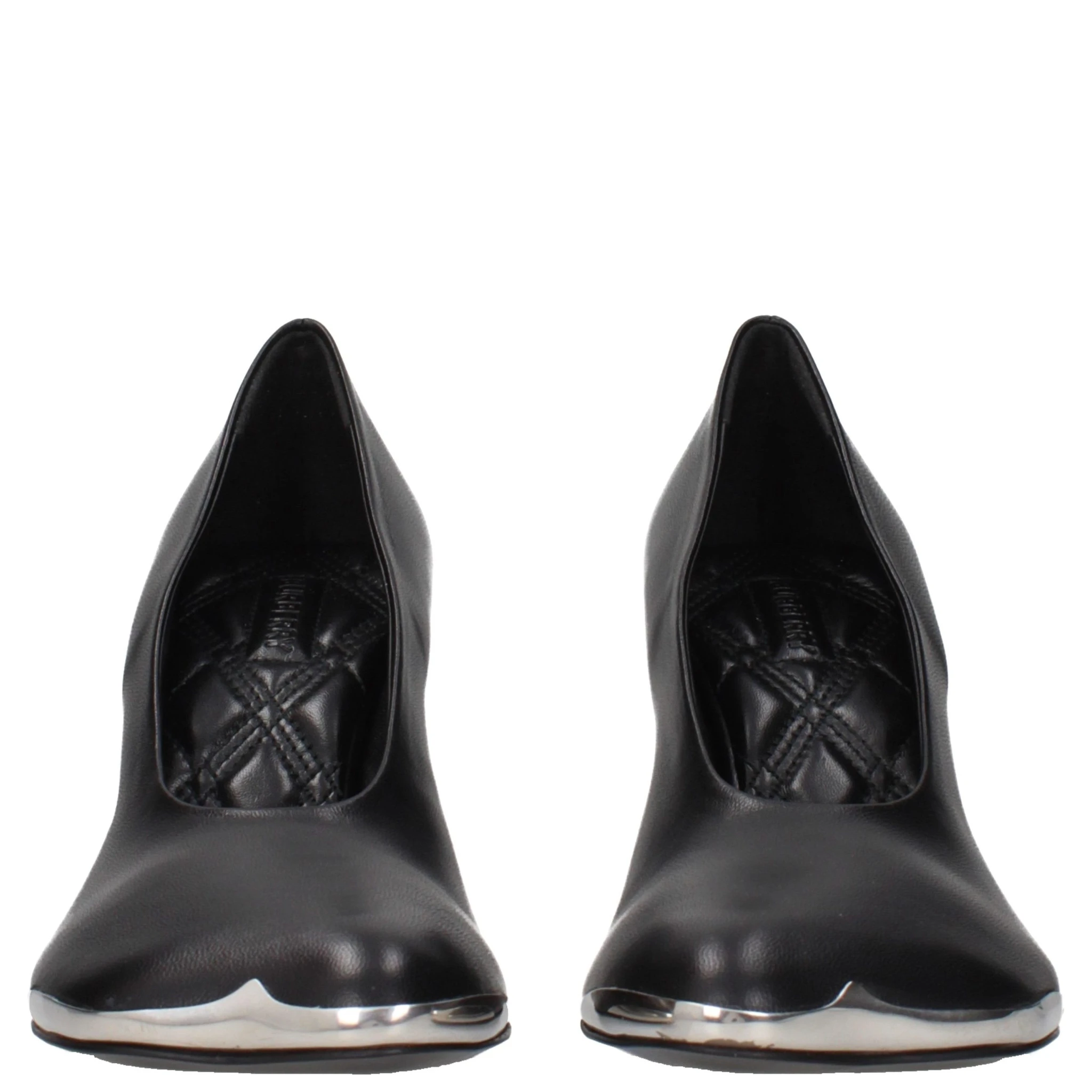 Black Leather High Heel Pumps