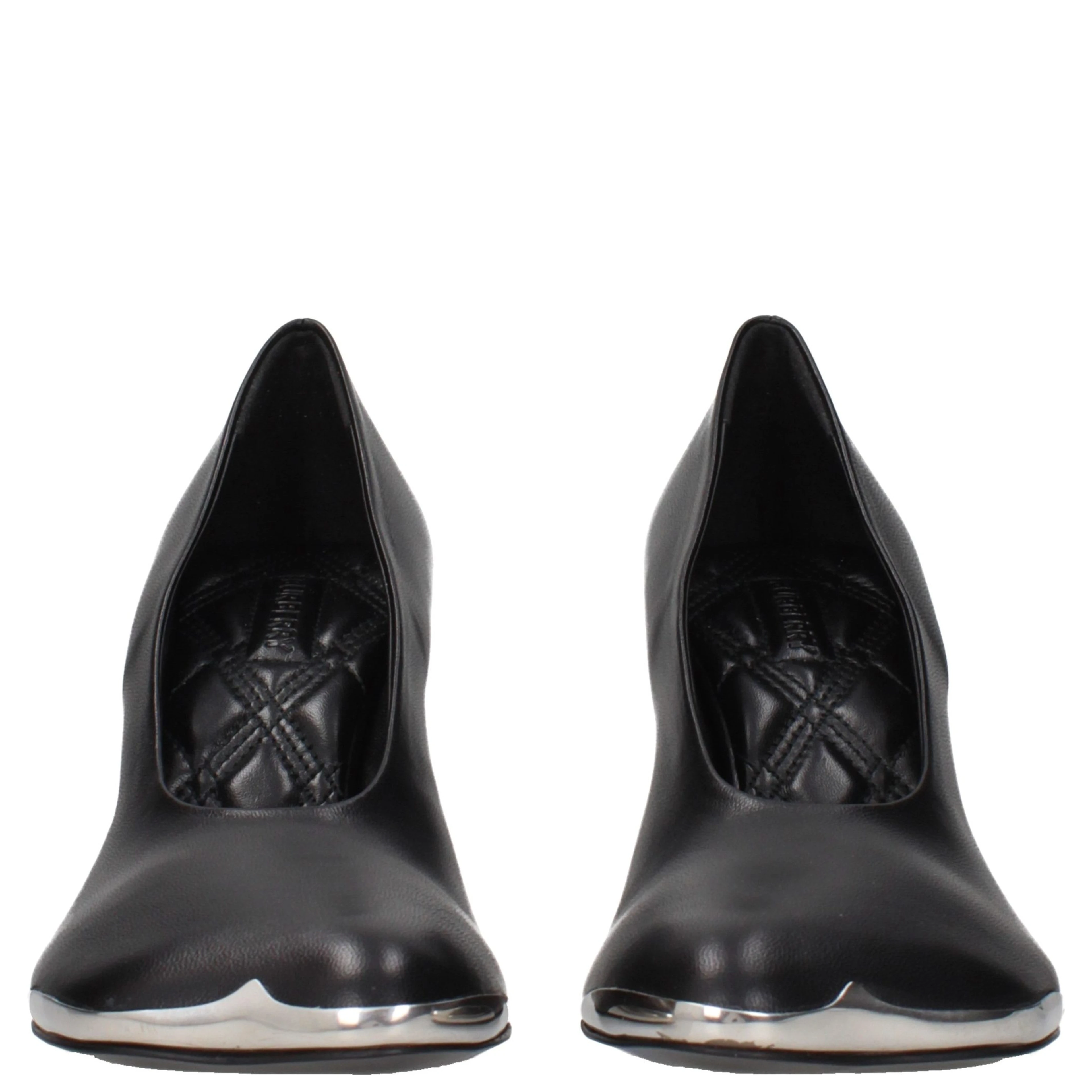 Black Leather High Heel Pumps