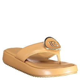 Beige Polyurethane Women's Sandal