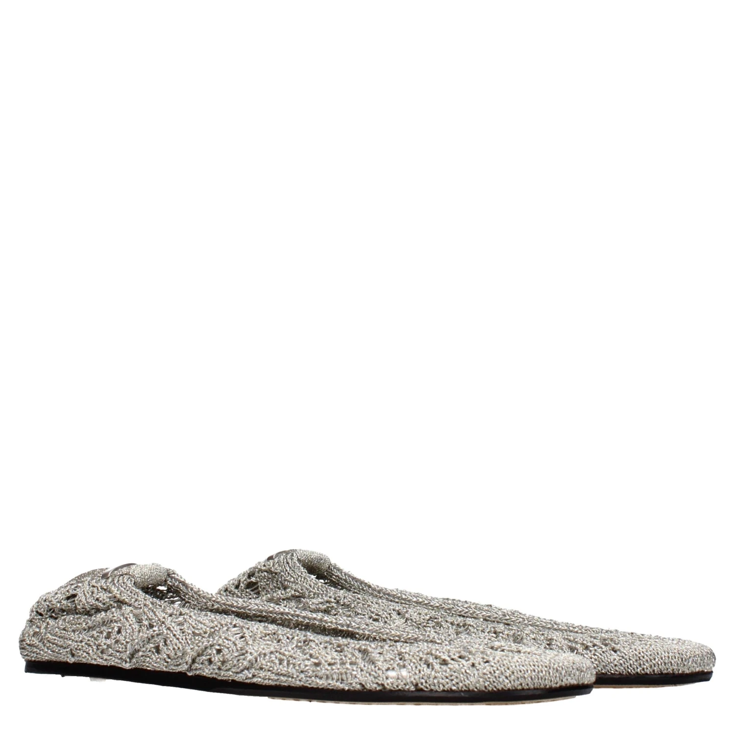 Gray Fabric Ballet Flats
