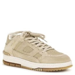 Beige Calf Leather Bos Taurus Athletic Sneakers