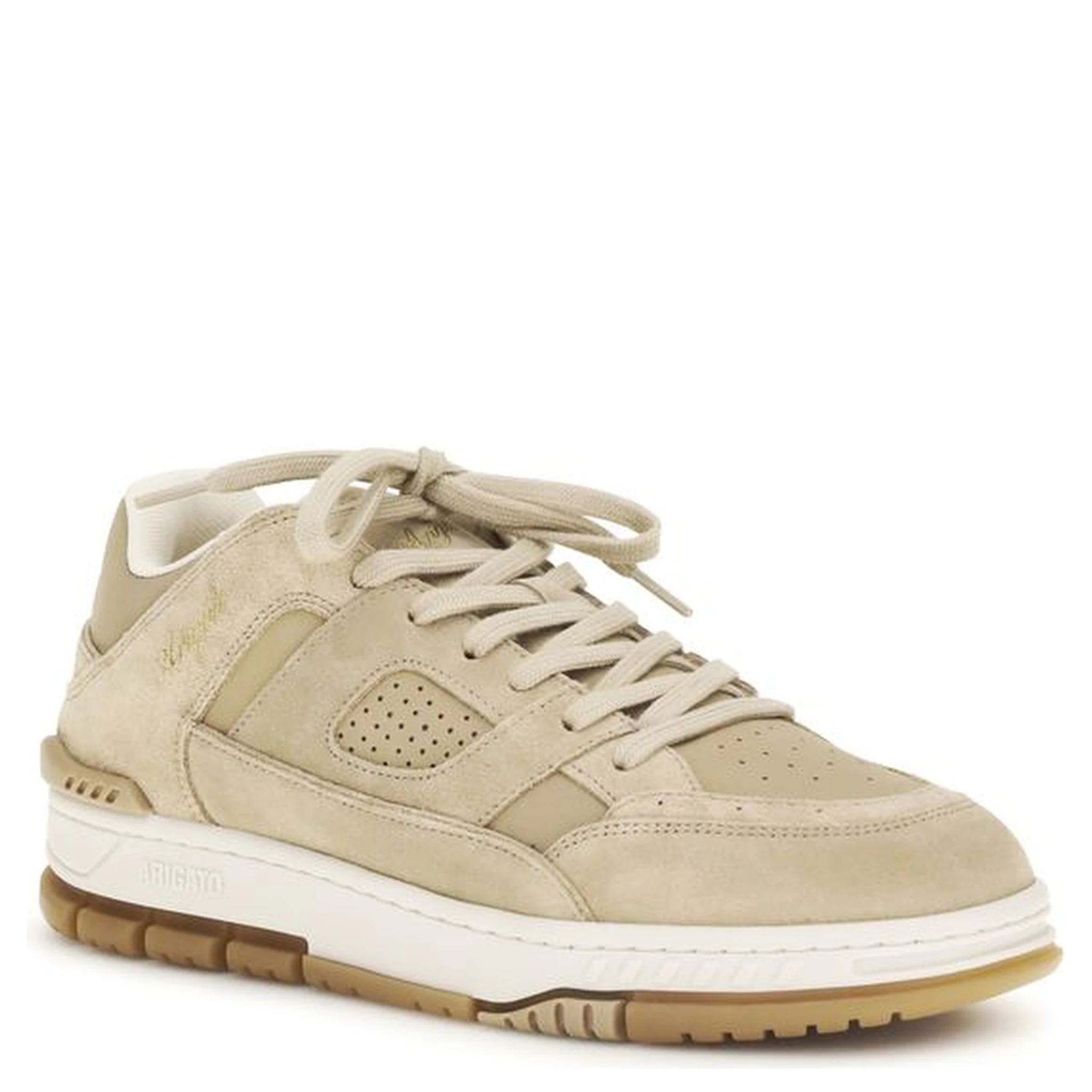 Beige Calf Leather Bos Taurus Athletic Sneakers