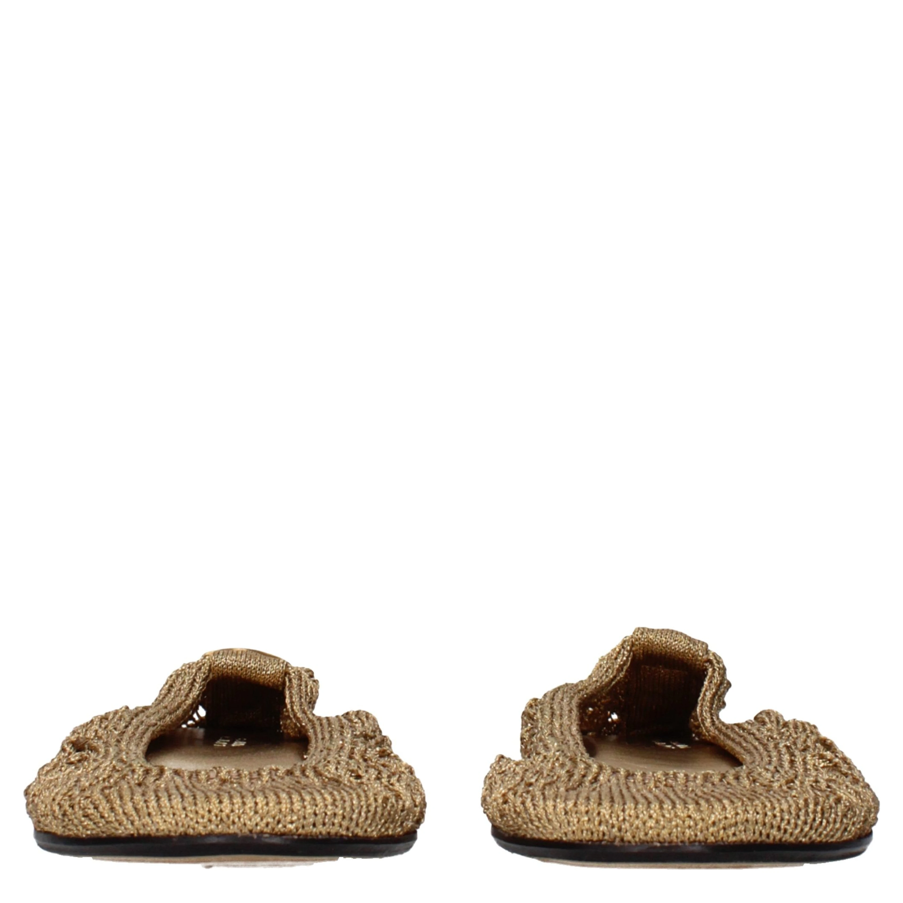 Gold Fabric Ballet Flats