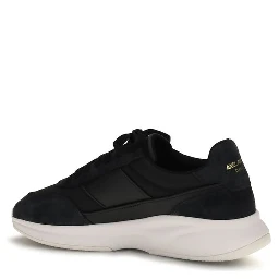 Black Polyester Athletic Sneakers