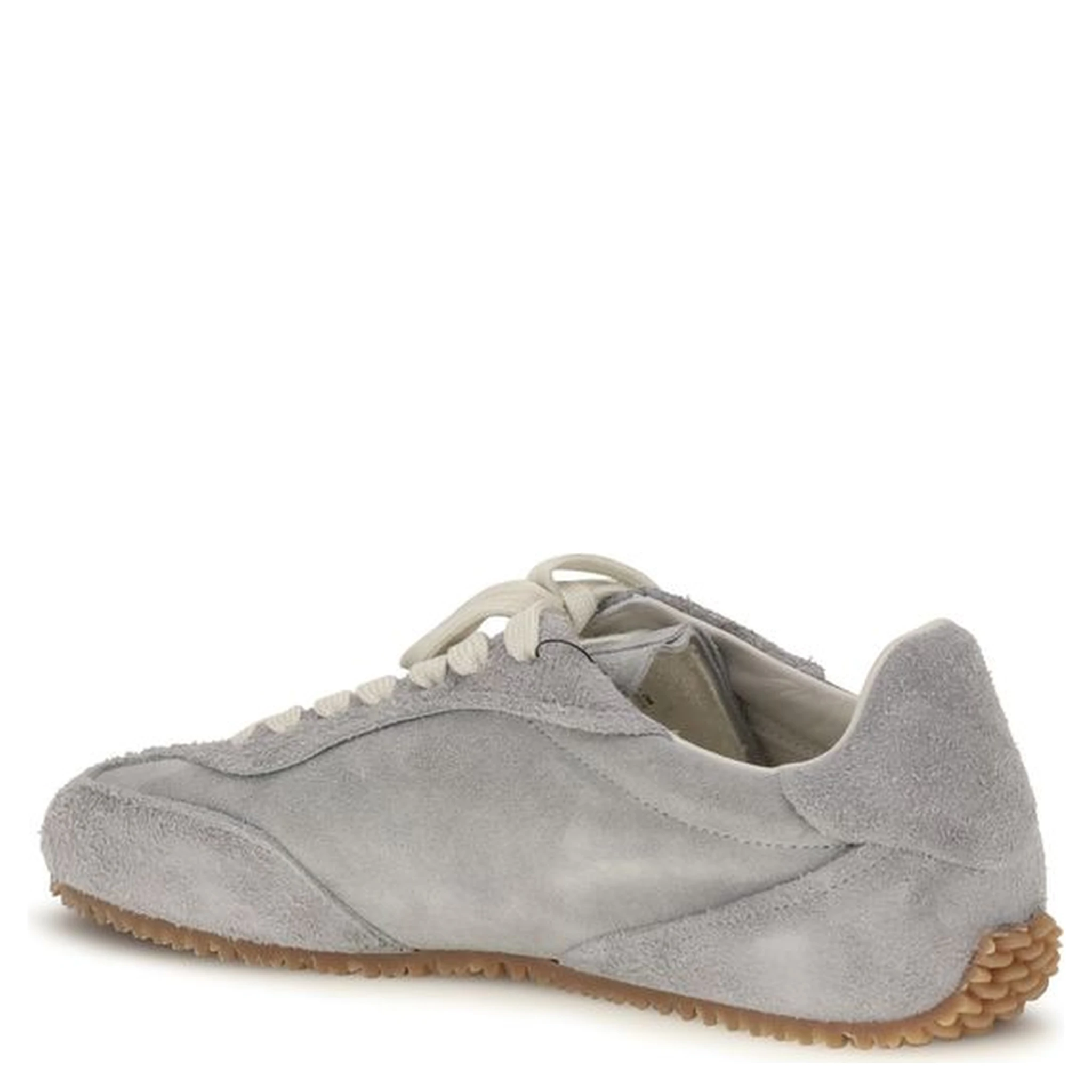 Gray Calf Leather Bos Taurus Low Top Sneakers