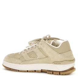 Beige Calf Leather Bos Taurus Athletic Sneakers