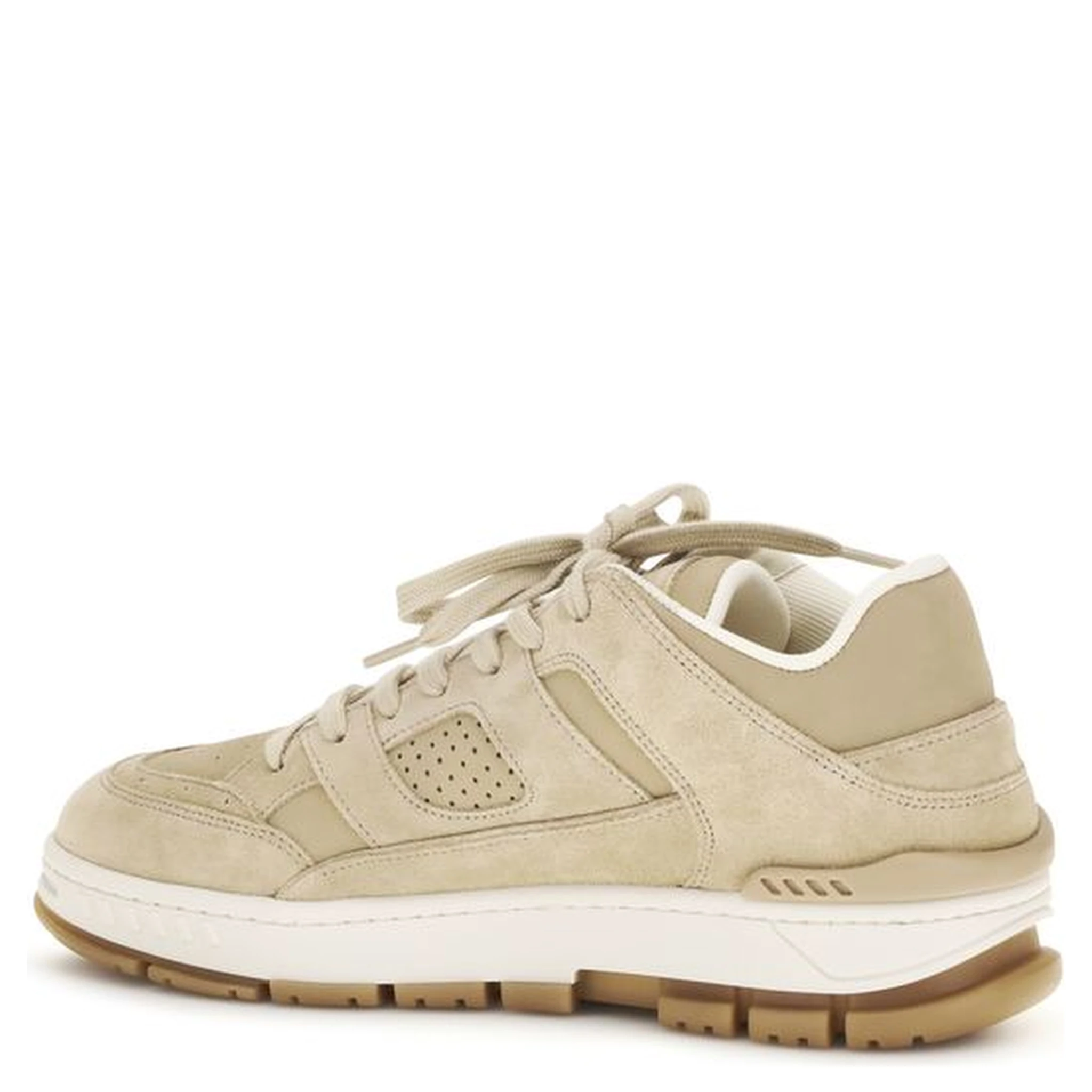 Beige Calf Leather Bos Taurus Athletic Sneakers