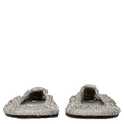 Gray Fabric Ballet Flats