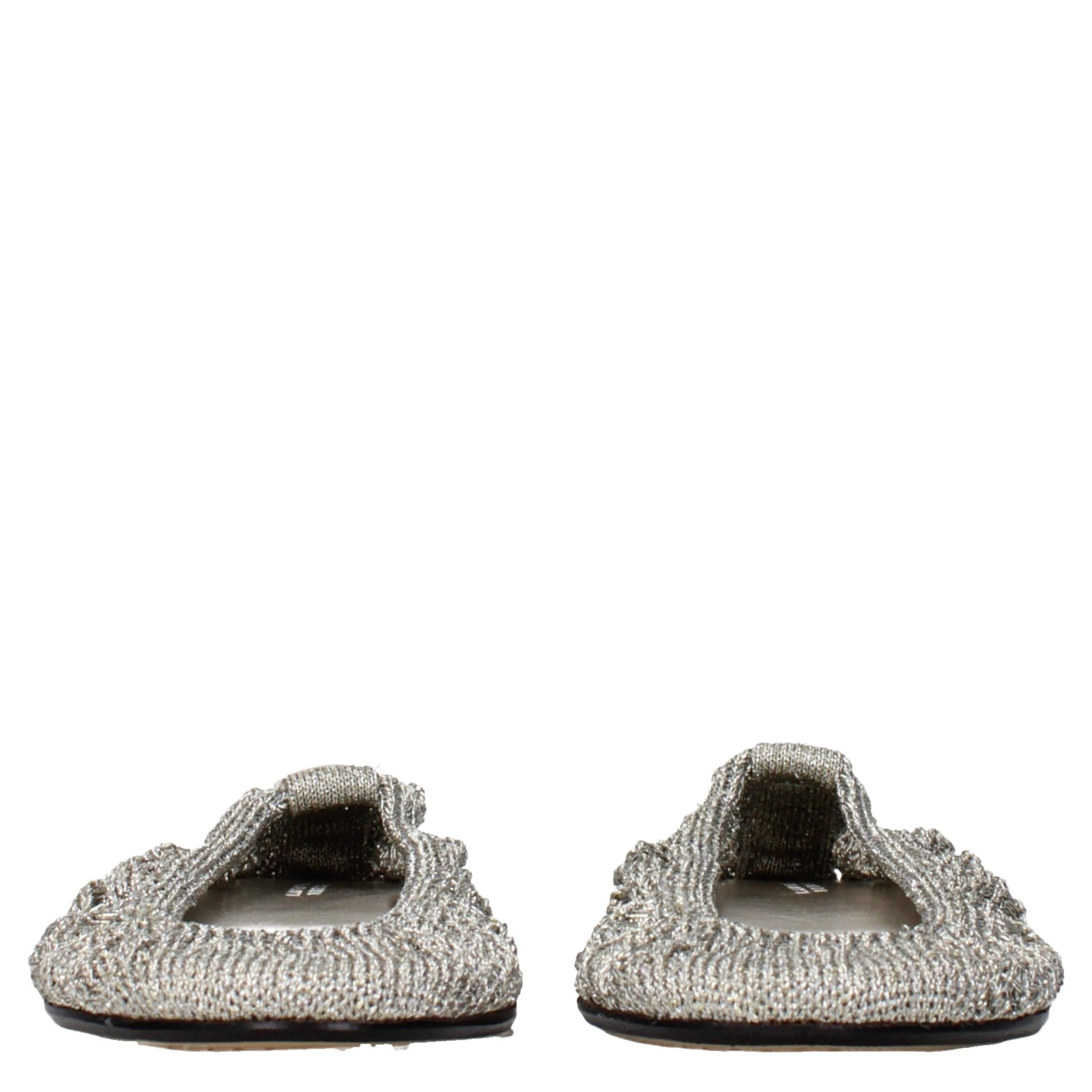 Gray Fabric Ballet Flats