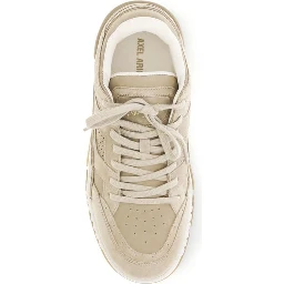Beige Calf Leather Bos Taurus Athletic Sneakers