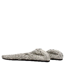 Gray Fabric Ballet Flats