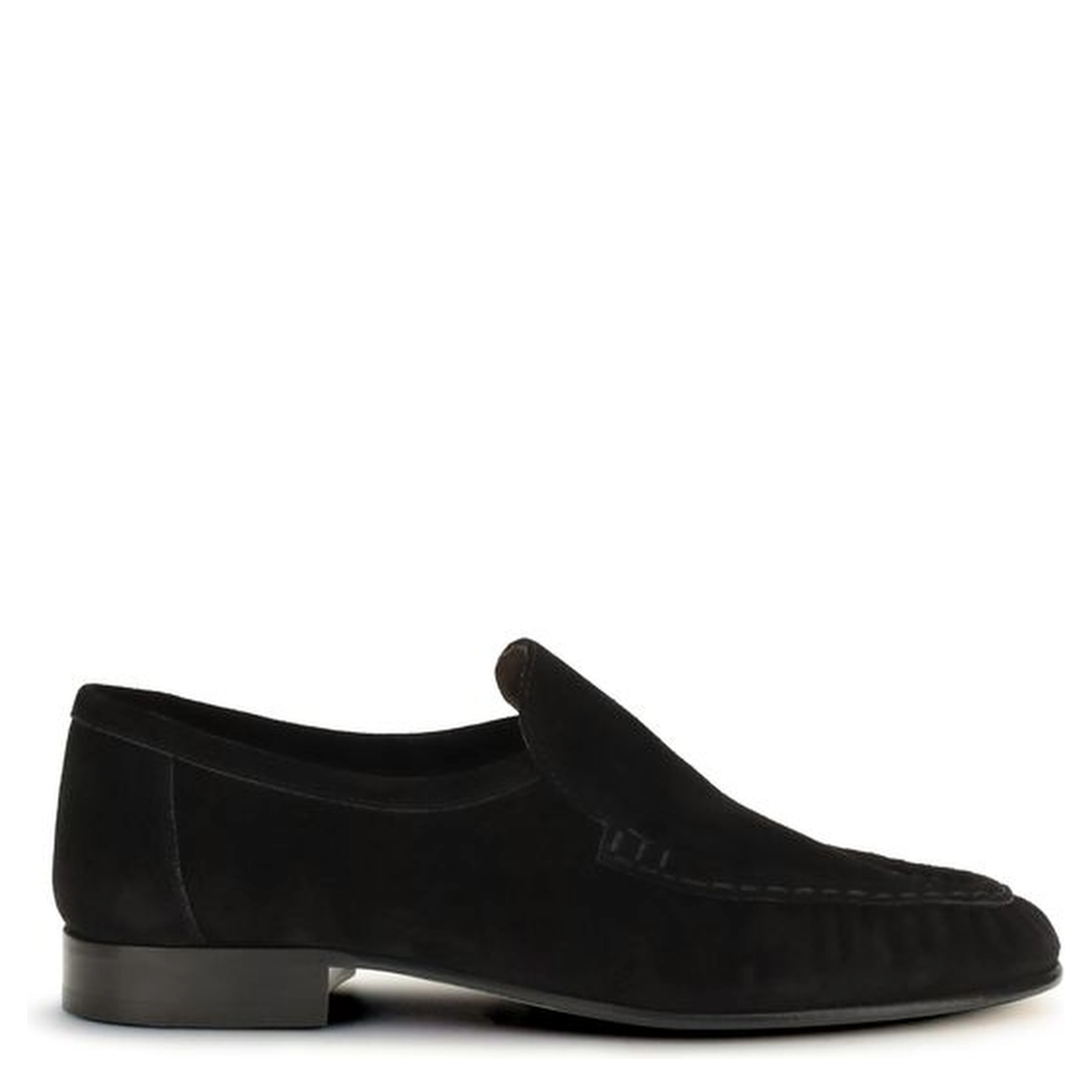 Black Suede Leather Slip-On Loafers