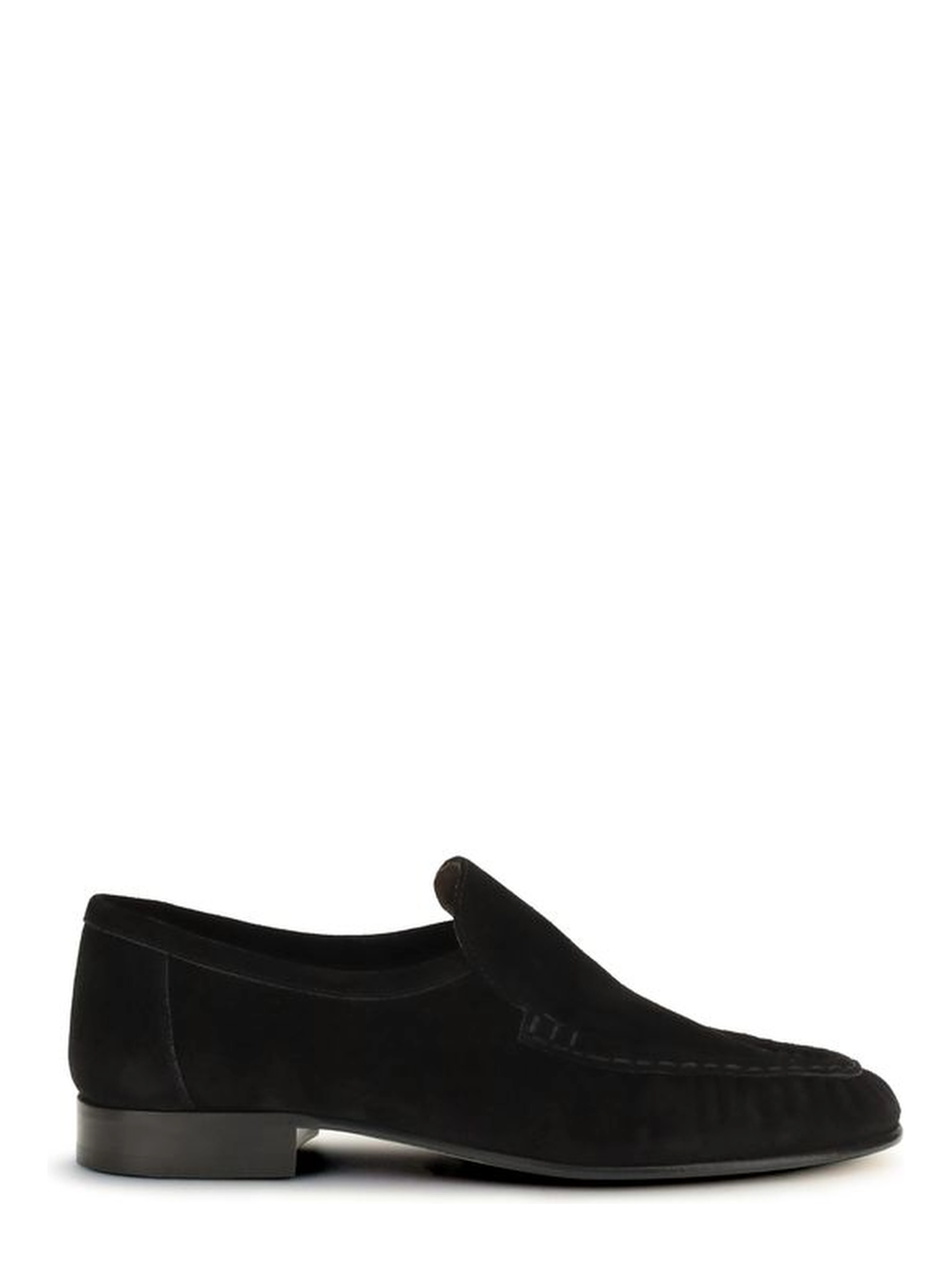 Black Suede Leather Slip-On Loafers