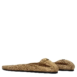 Gold Fabric Ballet Flats