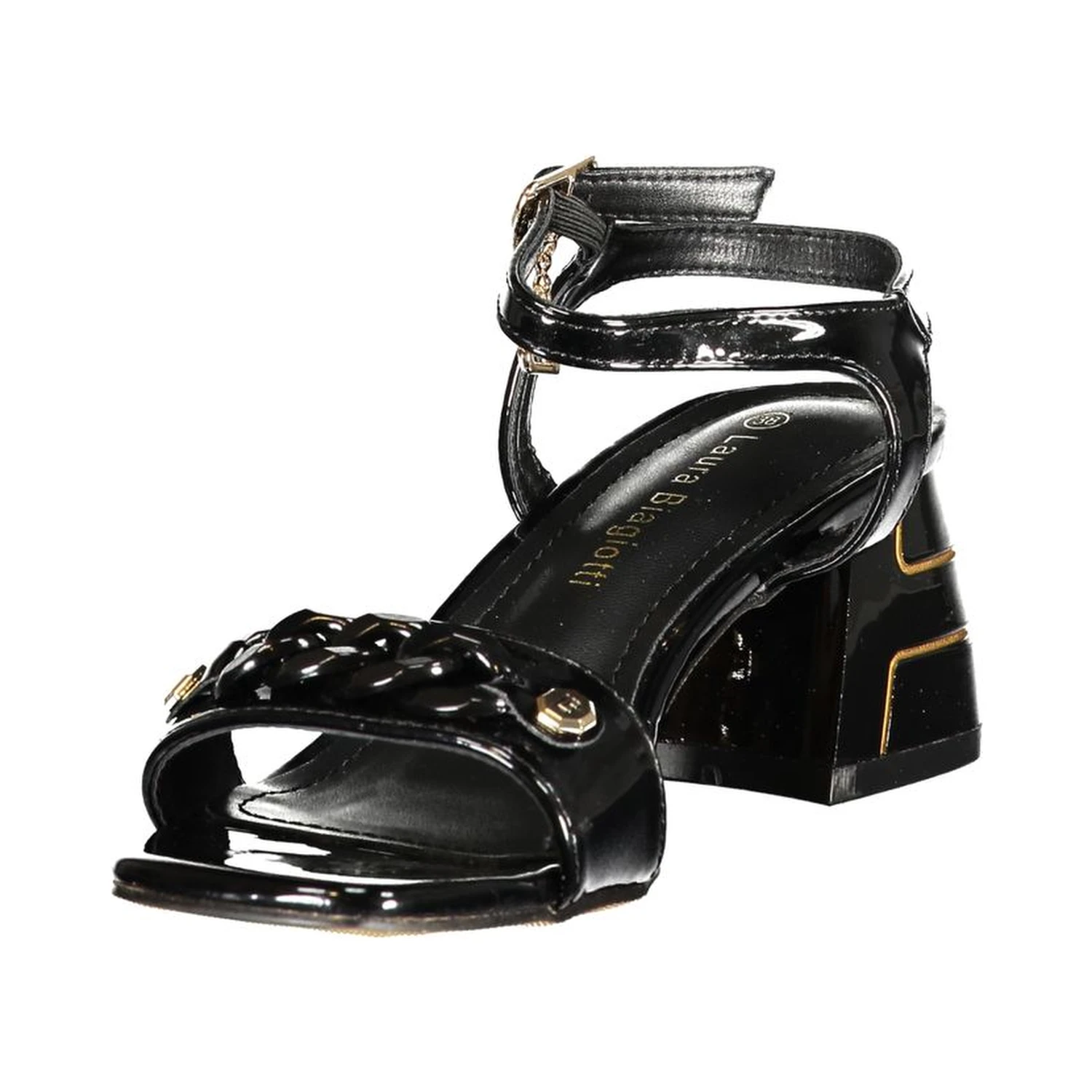 Black Polyurethane Women's Sandal