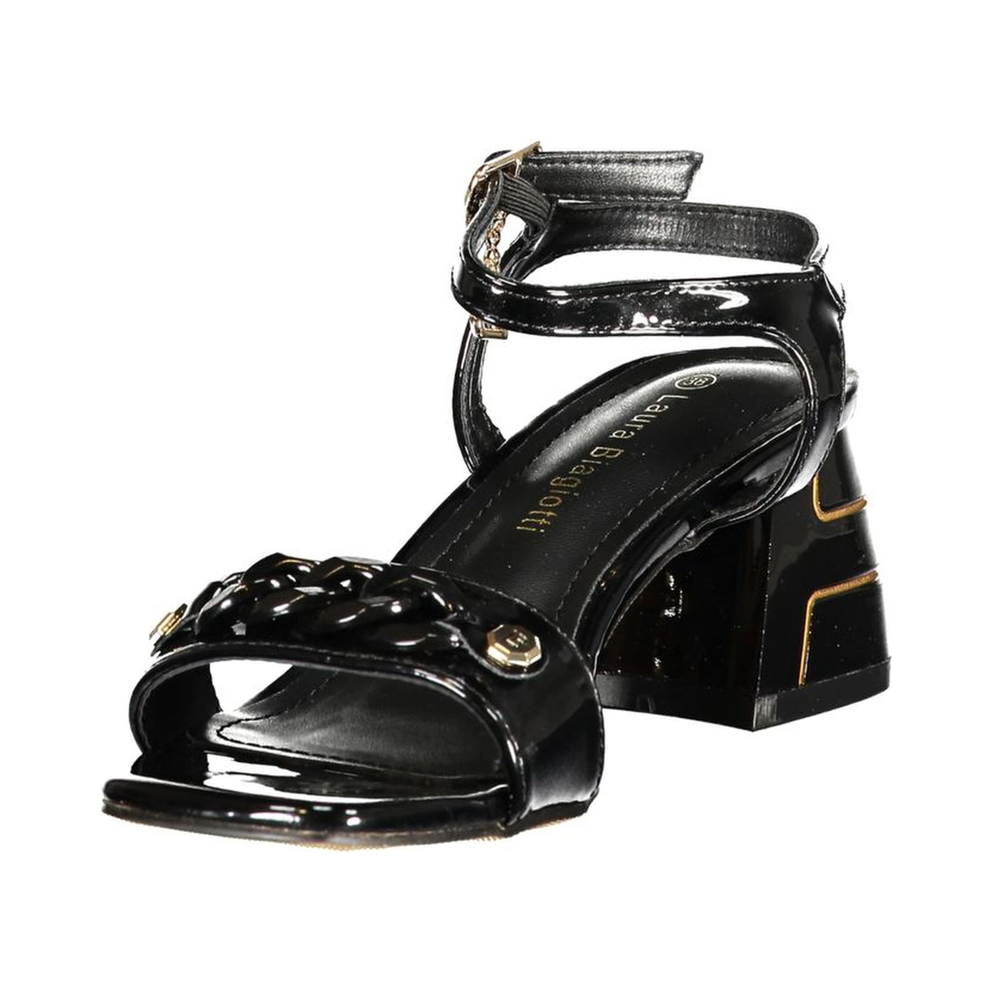 Black Polyurethane Women's Sandal