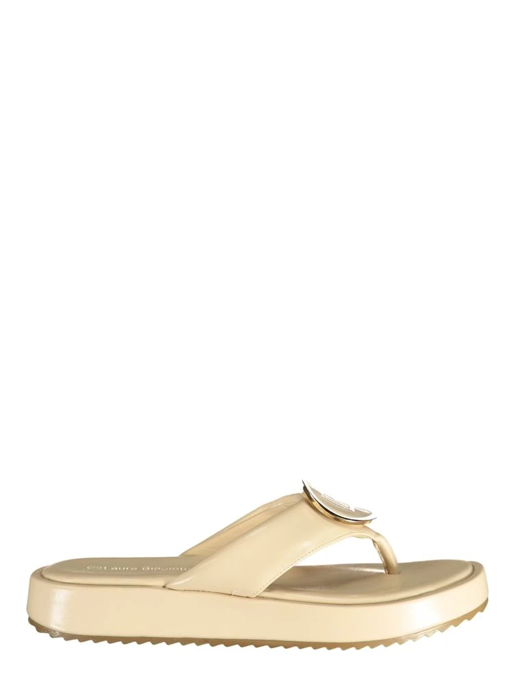 Beige Polyurethane Women's Sandal