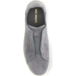 Gray Calf Leather Bos Taurus Low Top Sneakers
