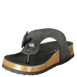 Black Polyurethane Women's Sandal