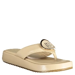 Beige Polyurethane Women's Sandal