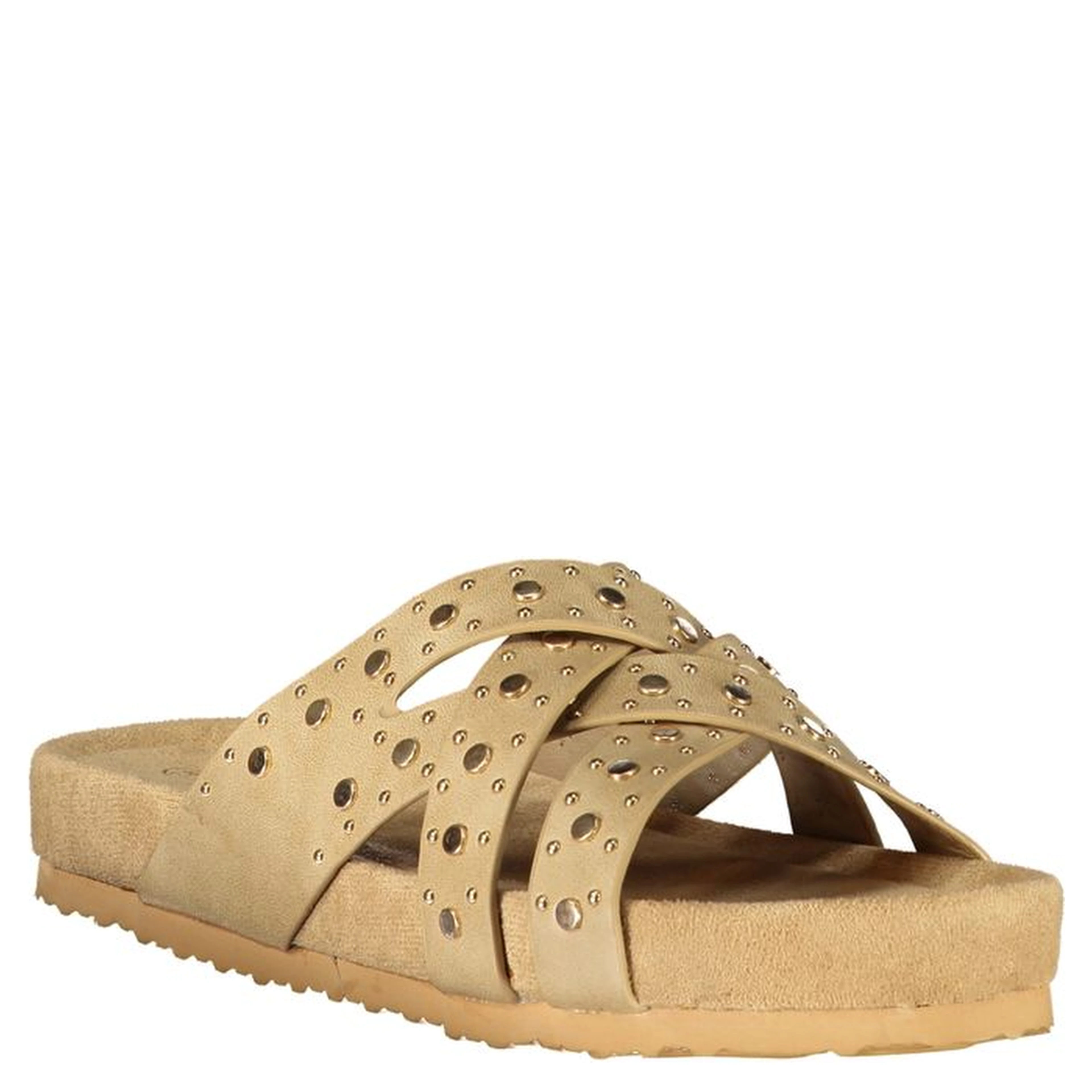 Beige Polyurethane Womens Sandal