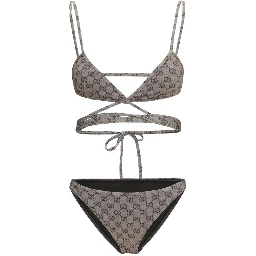 Beige Polyester Bikini