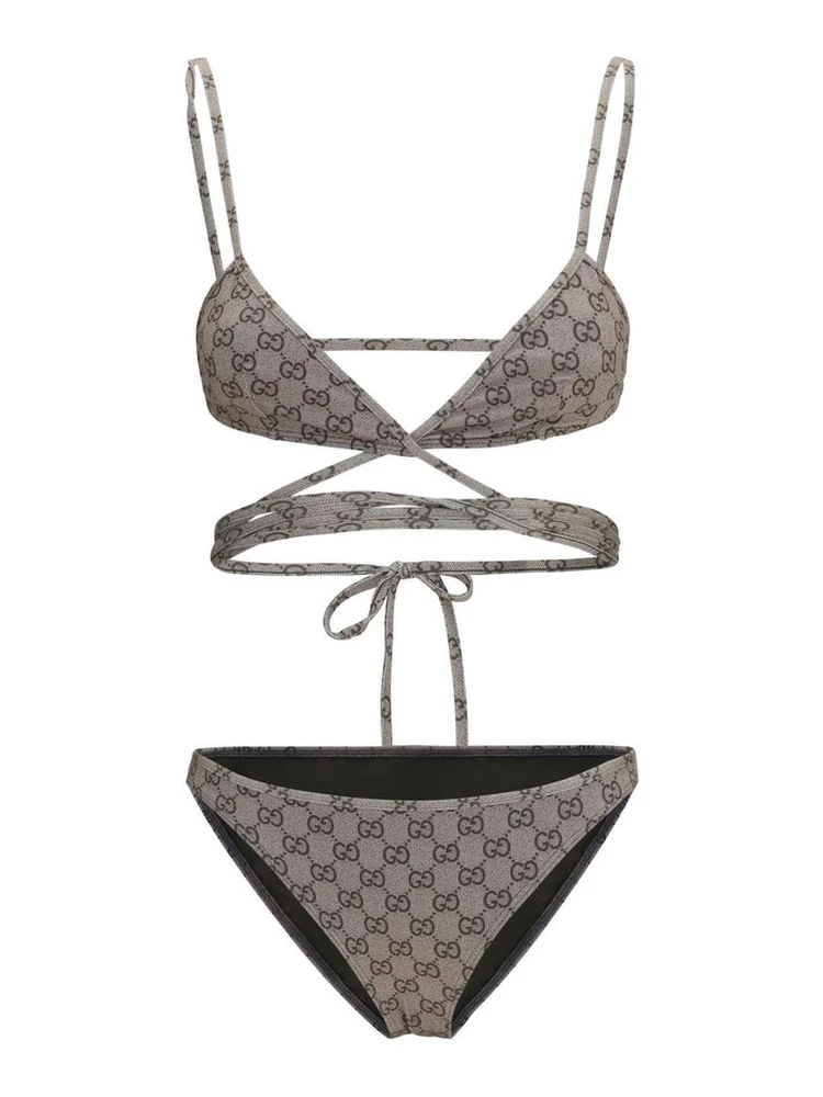 Beige Polyester Bikini
